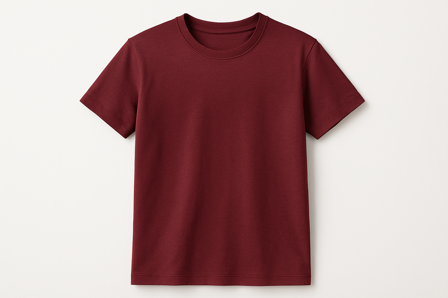 Burgundy red round neck t-shirt